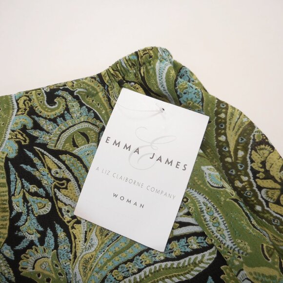 NWT Emma James Women's size 16W Green Paisley Floral Lined Midi Vintage - Picture 9 of 11